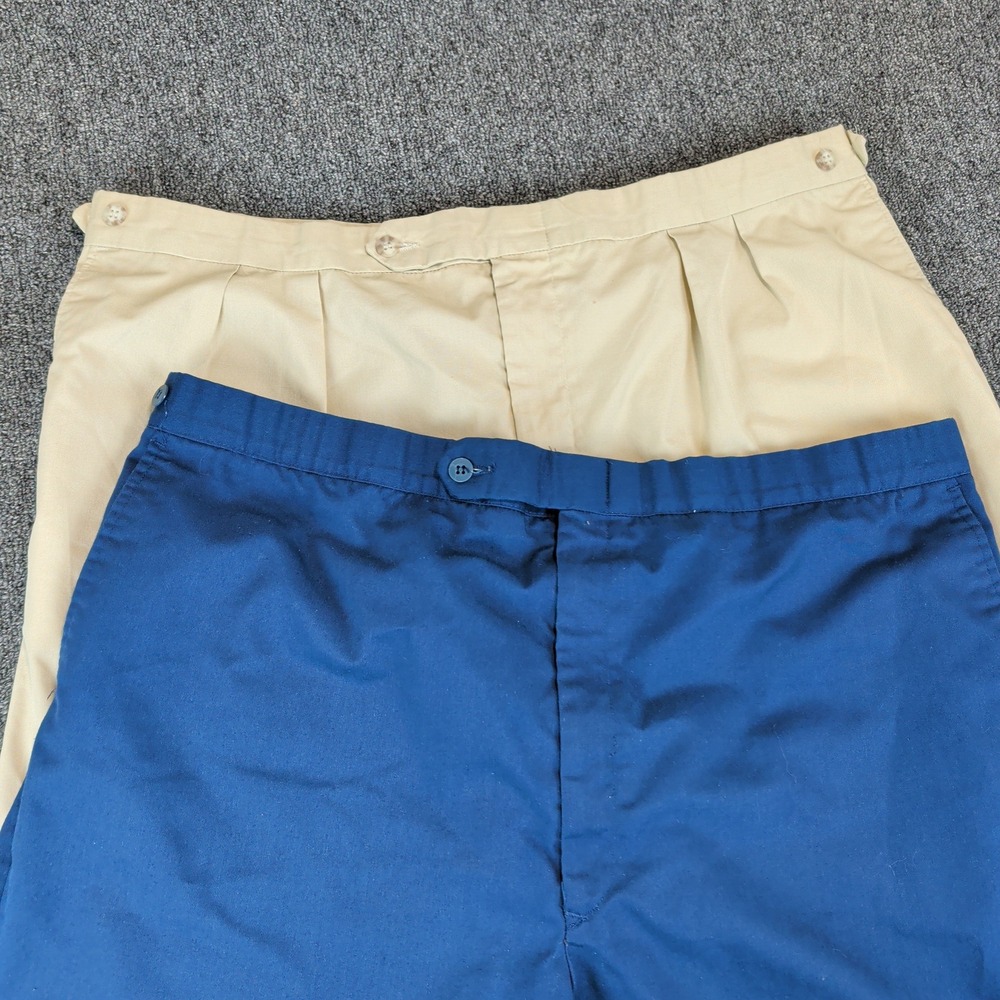 Forty Love Vintage Tennis Shorts Size 42 Mens Lot of 2 Navy Tan Made in USA 80s — photo 2